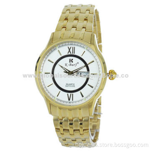 Gold watch with roman dial